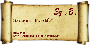 Szebeni Bardó névjegykártya